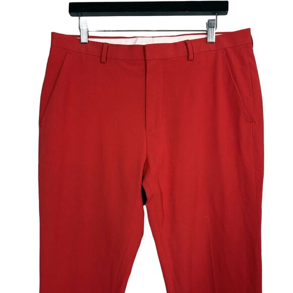 NEW! ASOS Trouser Pant Career Casual Red - 34 - Picture 2 of 8
